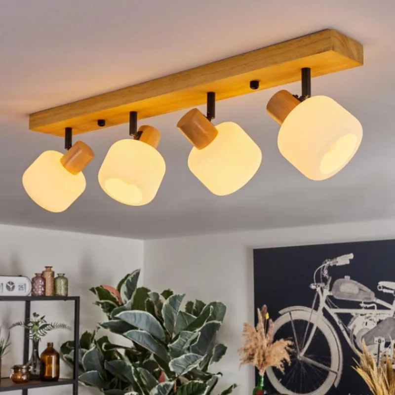 Luminaires Scandinaves-hofstein Miguas Plafonnier Écru, Noir, 4 lumières