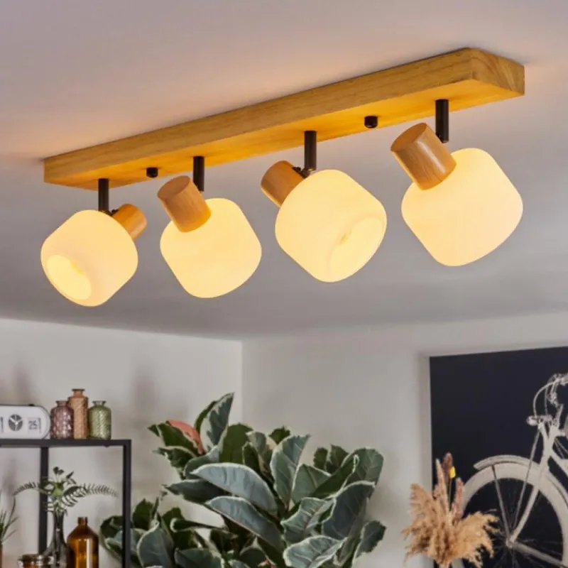 Luminaires Scandinaves-hofstein Miguas Plafonnier Écru, Noir, 4 lumières