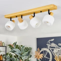 Luminaires Scandinaves-hofstein Miguas Plafonnier Écru, Noir, 4 lumières