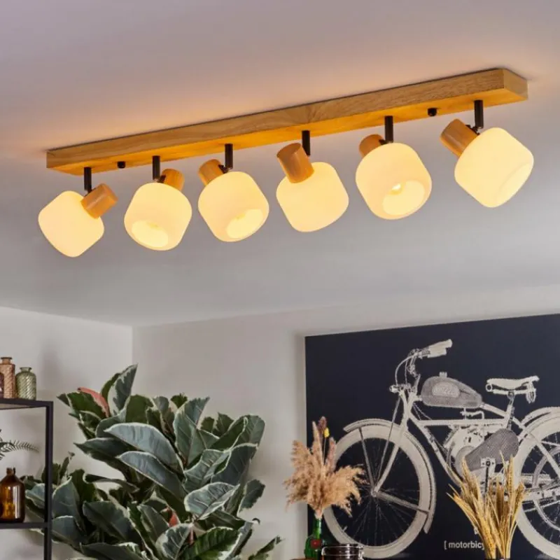 Luminaires Scandinaves-hofstein Miguas Plafonnier Écru, Noir, 6 lumières