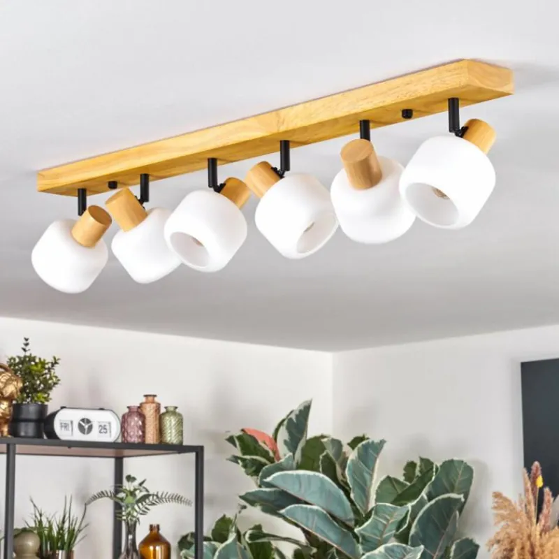 Luminaires Scandinaves-hofstein Miguas Plafonnier Écru, Noir, 6 lumières