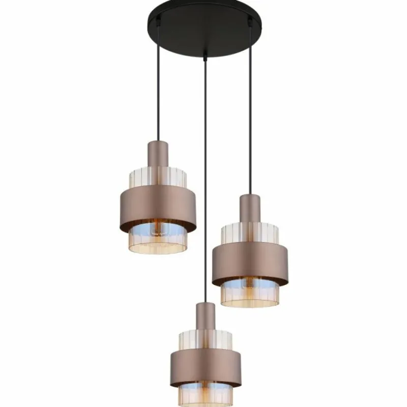 Luminaires Globo Lighting Milley Suspension Noir, 3 lumières