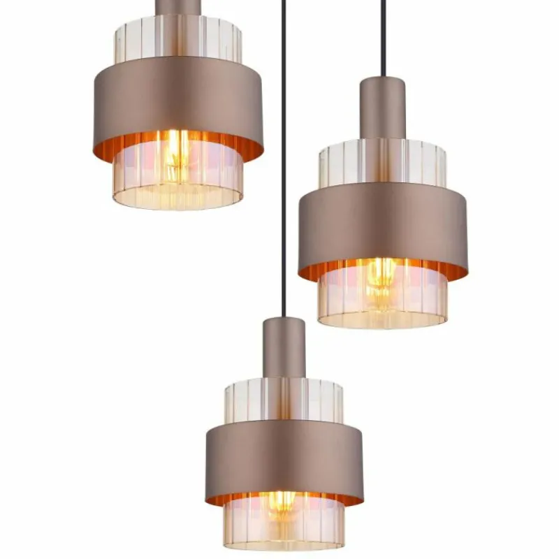 Luminaires Globo Lighting Milley Suspension Noir, 3 lumières