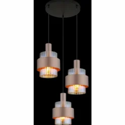 Luminaires Globo Lighting Milley Suspension Noir, 3 lumières
