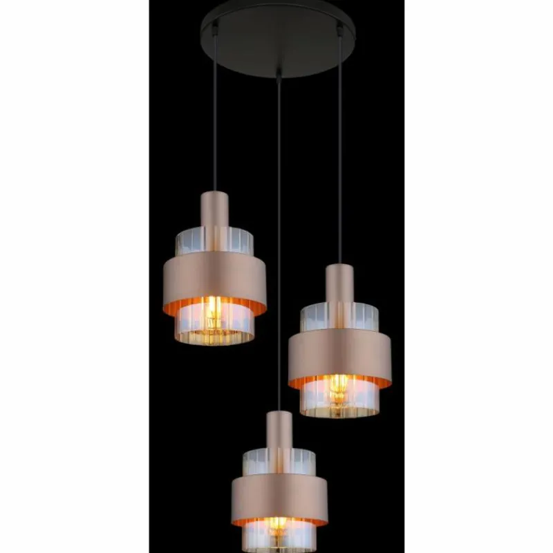 Luminaires Globo Lighting Milley Suspension Noir, 3 lumières