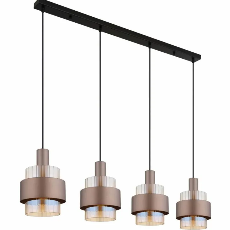 Luminaires Globo Lighting Milley Suspension Noir, 4 lumières
