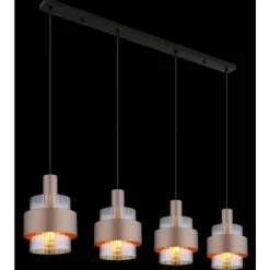 Luminaires Globo Lighting Milley Suspension Noir, 4 lumières