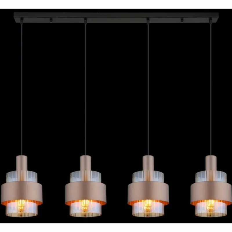 Luminaires Globo Lighting Milley Suspension Noir, 4 lumières