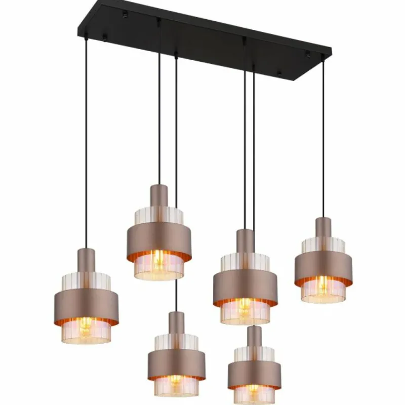 Luminaires Globo Lighting Milley Suspension Noir, 6 lumières