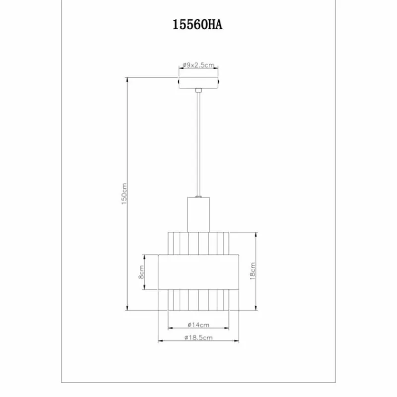Luminaires Globo Lighting Milley Suspension Noir, 1 lumière