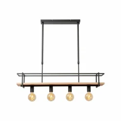 Luminaires Scandinaves-Luminaires Lucide MILONGA Suspension Noir, 4 lumières