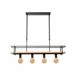 Luminaires Scandinaves-Luminaires Lucide MILONGA Suspension Noir, 4 lumières