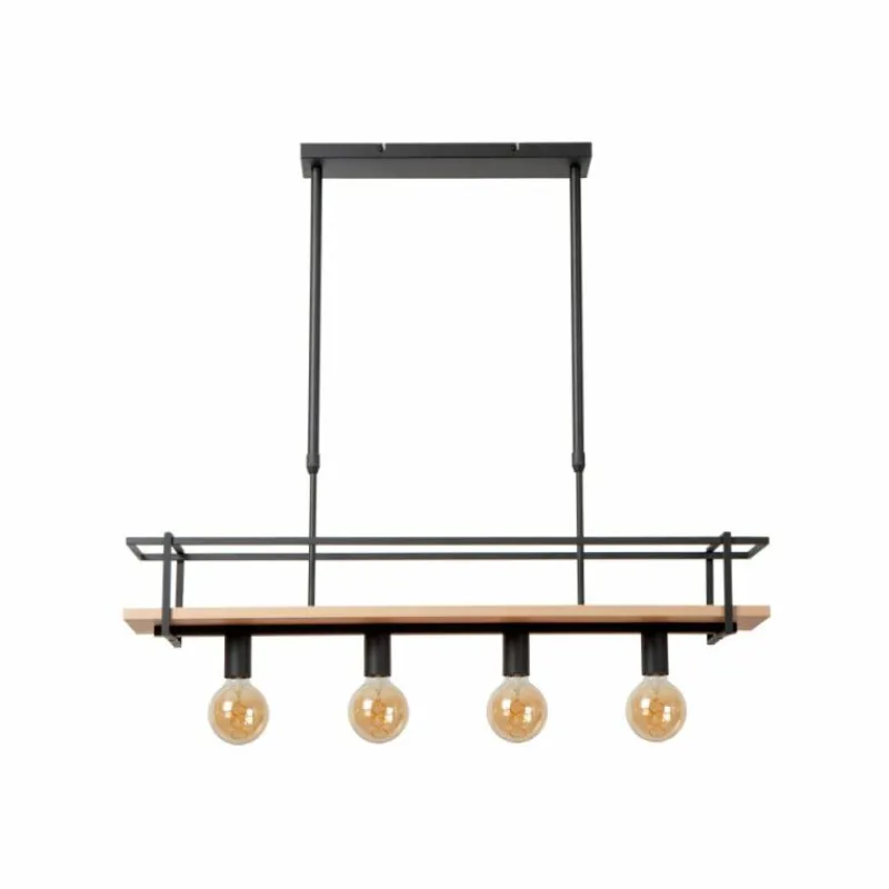 Luminaires Scandinaves-Luminaires Lucide MILONGA Suspension Noir, 4 lumières