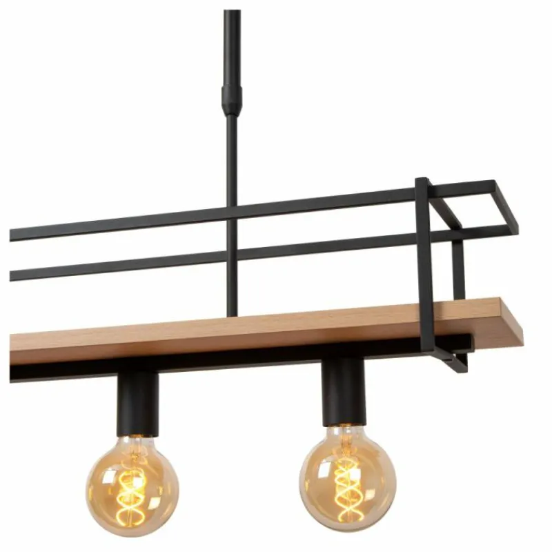 Luminaires Scandinaves-Luminaires Lucide MILONGA Suspension Noir, 4 lumières