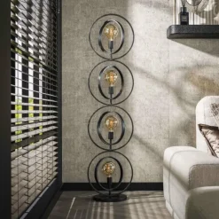 hofstein Mirandola Lampadaire Anthracite, 4 lumières* Lampadaires Et Lampes Sur Pied