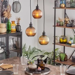 hofstein Mo Suspension Bleu, Vert, Cuivré, 3 lumières