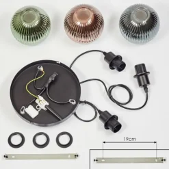 hofstein Mo Suspension Bleu, Vert, Cuivré, 3 lumières