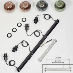 hofstein Mo Suspension Bleu, Vert, Cuivré, 4 lumières