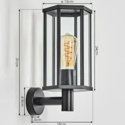 hofstein Monfanim Lampe murale d´extérieur Noir, 1 lumière