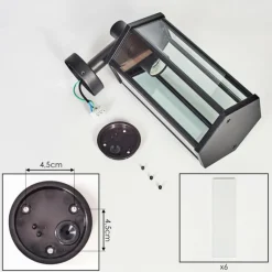 hofstein Monfanim Lampe murale d´extérieur Noir, 1 lumière