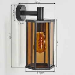 hofstein Monfanim Lampe murale d´extérieur Noir, 1 lumière