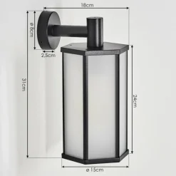 hofstein Monfanim Lampe murale d´extérieur Noir, 1 lumière