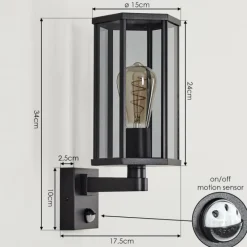 hofstein Monfanim Lampe murale d´extérieur Noir, 1 lumière