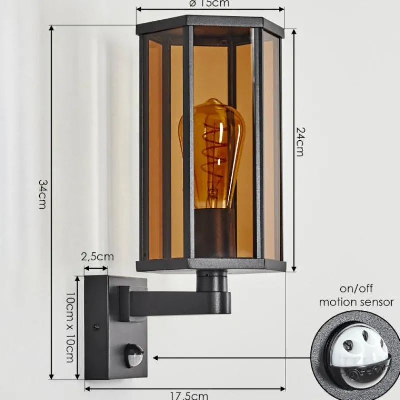hofstein Monfanim Lampe murale d´extérieur Noir, 1 lumière