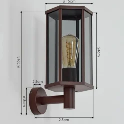 Suspension Verre Fumé-hofstein Monfanim Lampe murale d´extérieur Rouille, 1 lumière