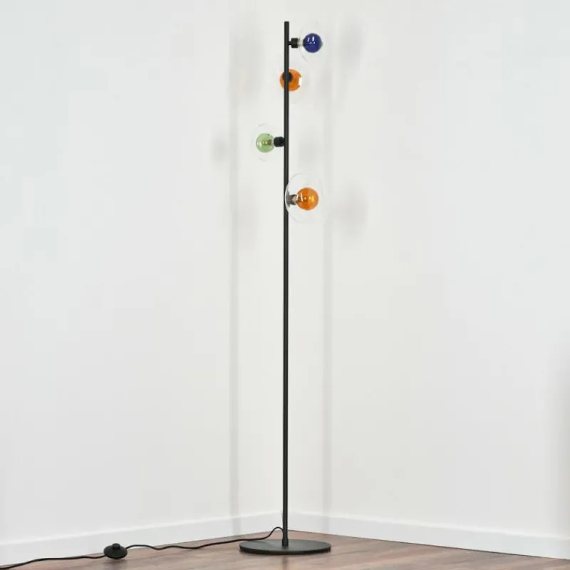 hofstein Monsul Lampadaire Noir, 4 lumières