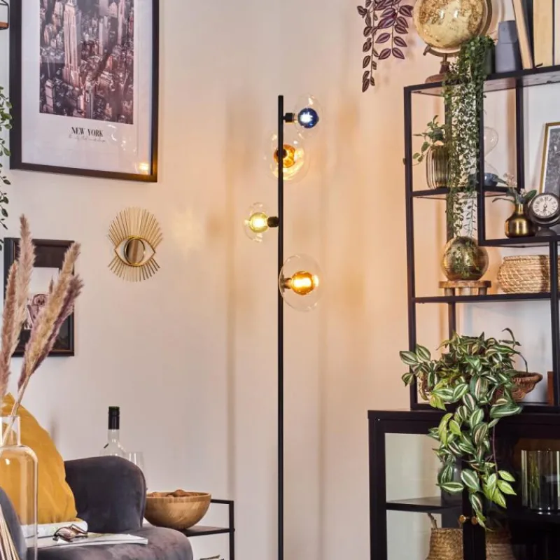 hofstein Monsul Lampadaire Noir, 4 lumières