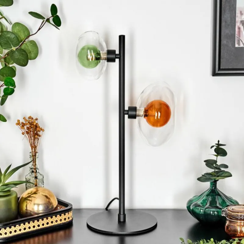 hofstein Monsul Lampe à poser Noir, 2 lumières