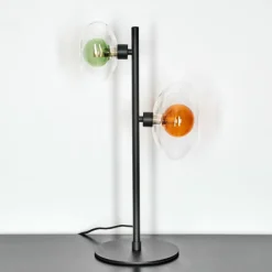 hofstein Monsul Lampe à poser Noir, 2 lumières