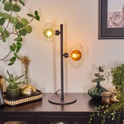 hofstein Monsul Lampe à poser Noir, 2 lumières