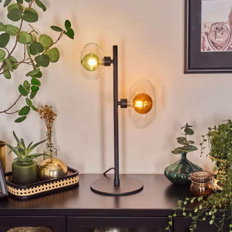 hofstein Monsul Lampe à poser Noir, 2 lumières