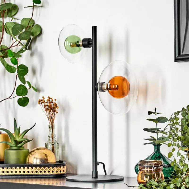 hofstein Monsul Lampe à poser Noir, 2 lumières