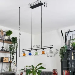 hofstein Monsul Plafonnier Noir, 5 lumières