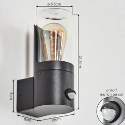 hofstein Morbak Lampe murale d´extérieur Noir, 1 lumière