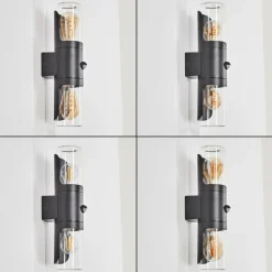 hofstein Morbak Lampe murale d´extérieur, Luminaire Up & Down Noir, 2 lumières