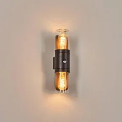 hofstein Morbak Lampe murale d´extérieur, Luminaire Up & Down Noir, 2 lumières