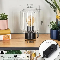 hofstein Moruja Lampe à poser Noir, 1 lumière