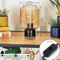 hofstein Moruja Lampe à poser Noir, 1 lumière