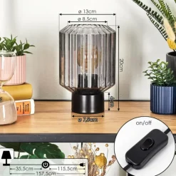 hofstein Moruja Lampe à poser Noir, 1 lumière