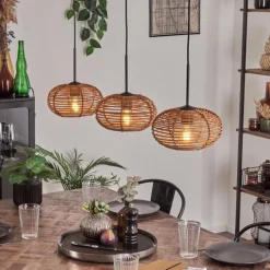 hofstein Mulstrand Suspension Noir, 3 lumières