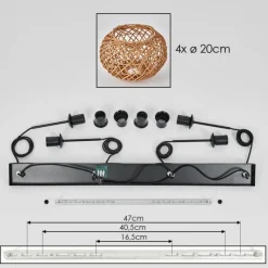 Luminaires Scandinaves-hofstein Mulstrand Suspension Noir, 4 lumières