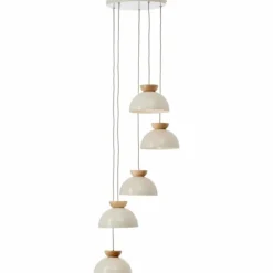 Luminaires Scandinaves-Luminaires Brilliant Nalam Suspension Beige, 5 lumières