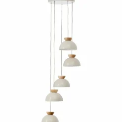 Luminaires Scandinaves-Luminaires Brilliant Nalam Suspension Beige, 5 lumières
