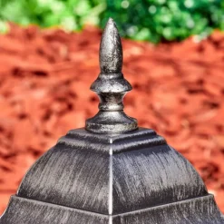 Luminaires Rustiques-hofstein Naofe Borne lumineuse, Eclairage de chemin Noir, Argenté, 1 lumière