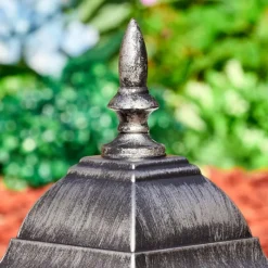 Luminaires Rustiques-hofstein Naofe Borne lumineuse, Eclairage de chemin Noir, Argenté, 1 lumière