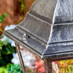 Luminaires Rustiques-hofstein Naofe Eclairage de chemin Noir, Argenté, 1 lumière